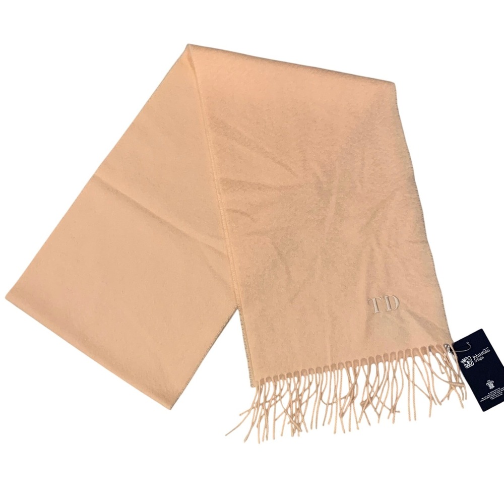 Johnstons of Elgin 100% Cashmere Scarf – Made in Scotland - 68" - TD Monogram